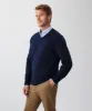 Merino V-Neck Knit - Navy sold by GAZMAN
