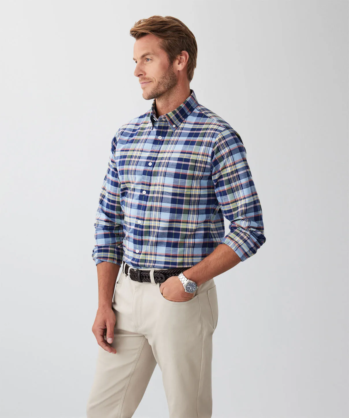 Tailored Casual Multi Check Long Sleeve Shirt - Multi Check sold by GAZMAN product image thumbnail 5