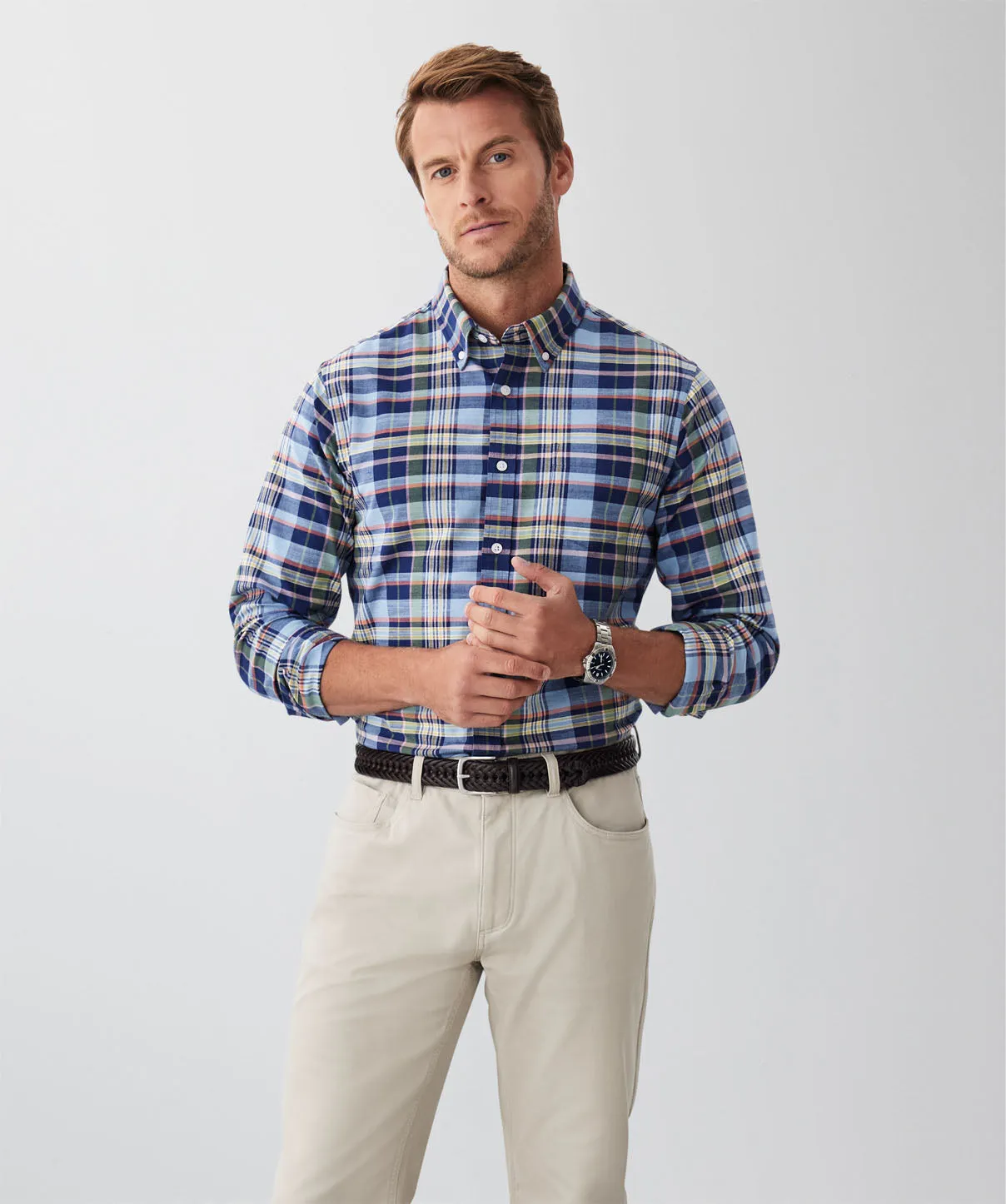 Tailored Casual Multi Check Long Sleeve Shirt - Multi Check sold by GAZMAN