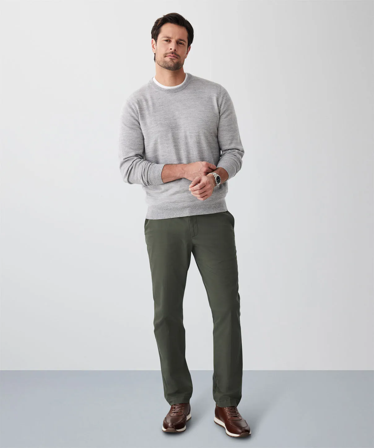 Merino Crew Neck Knit - Light Grey sold by GAZMAN product image thumbnail 4