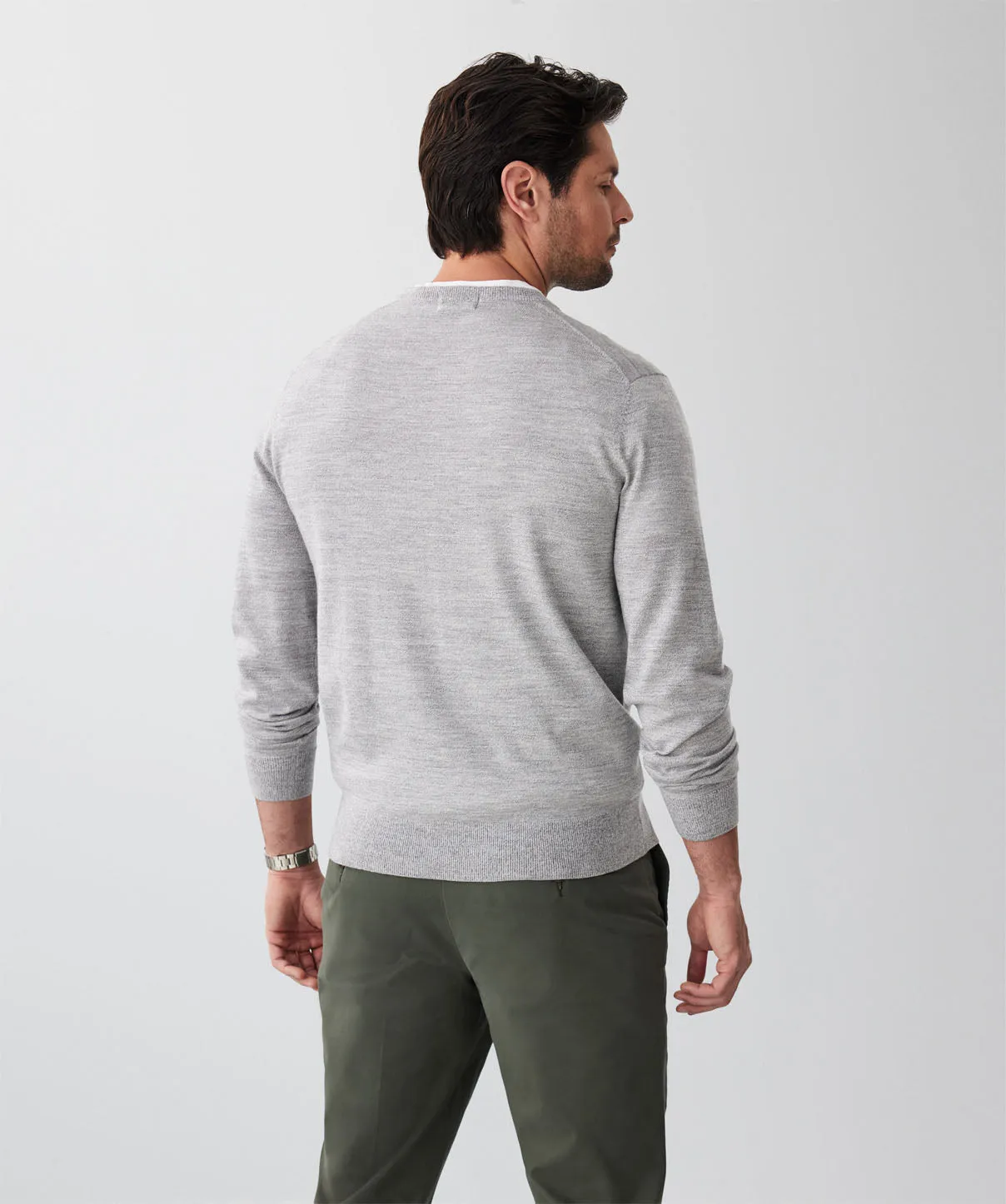 Merino Crew Neck Knit - Light Grey sold by GAZMAN product image thumbnail 2