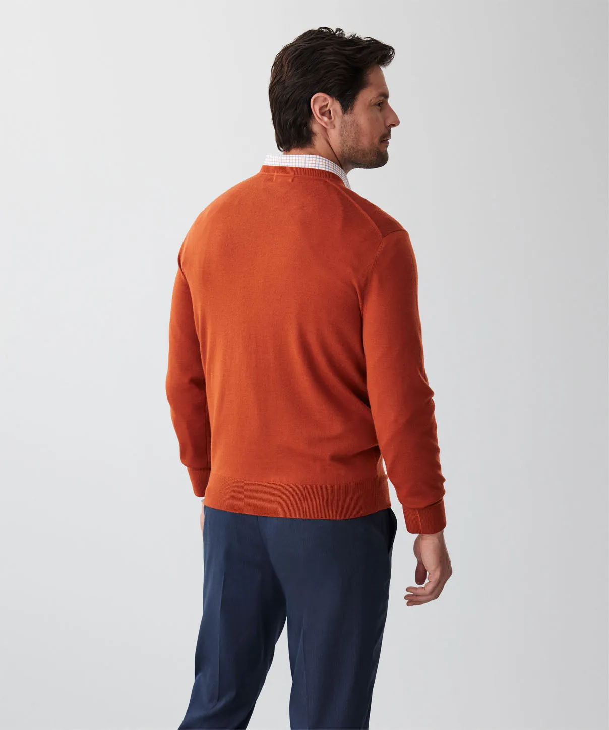 Merino V-Neck Knit - Terracotta sold by GAZMAN product image thumbnail 2