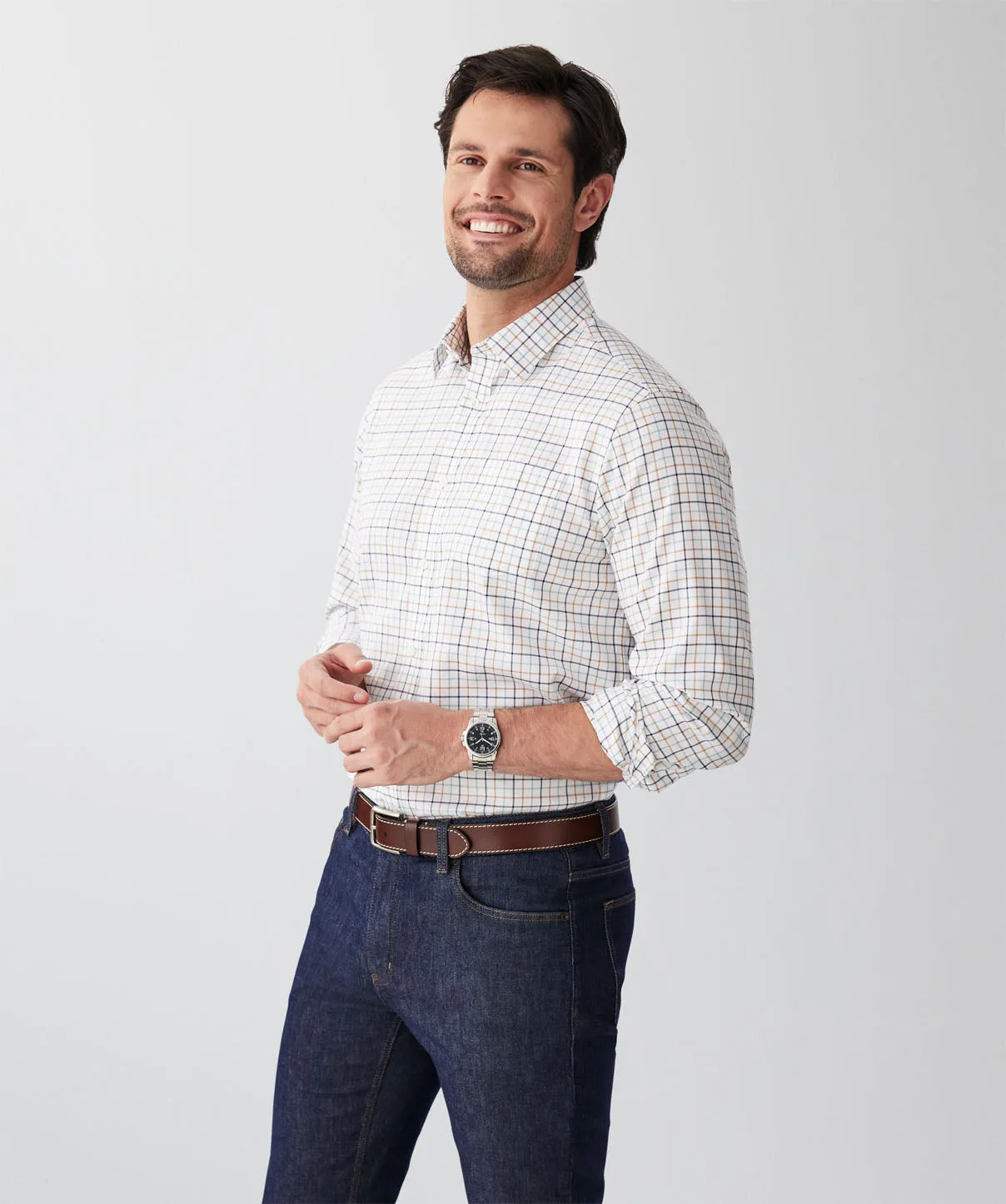 Easy Care Twill Check Long Sleeve Shirt - Multi Check sold by GAZMAN product image thumbnail 5