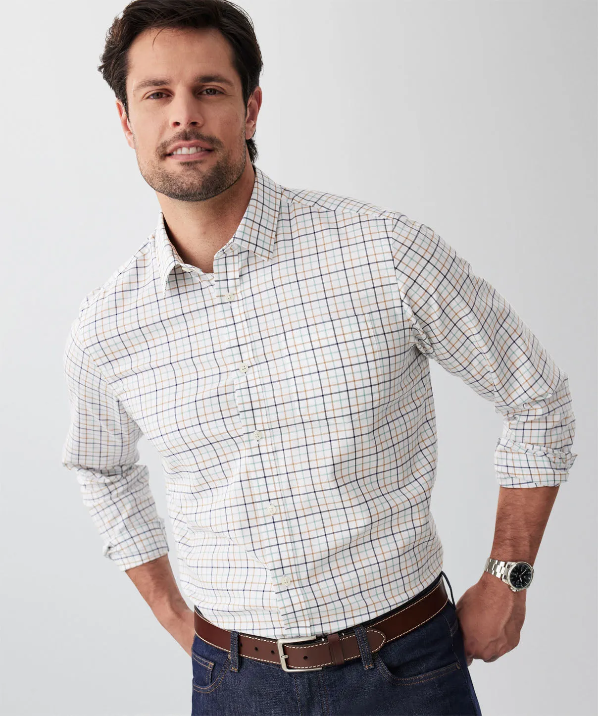 Easy Care Twill Check Long Sleeve Shirt - Multi Check sold by GAZMAN product image thumbnail 3