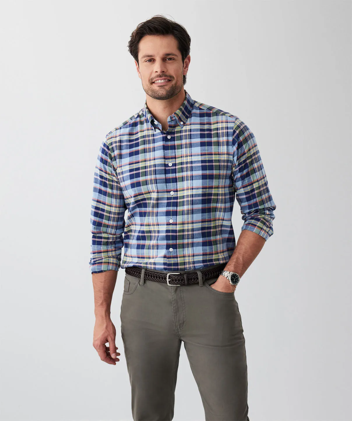 Casual Multi Check Long Sleeve Shirt - Multi Check sold by GAZMAN