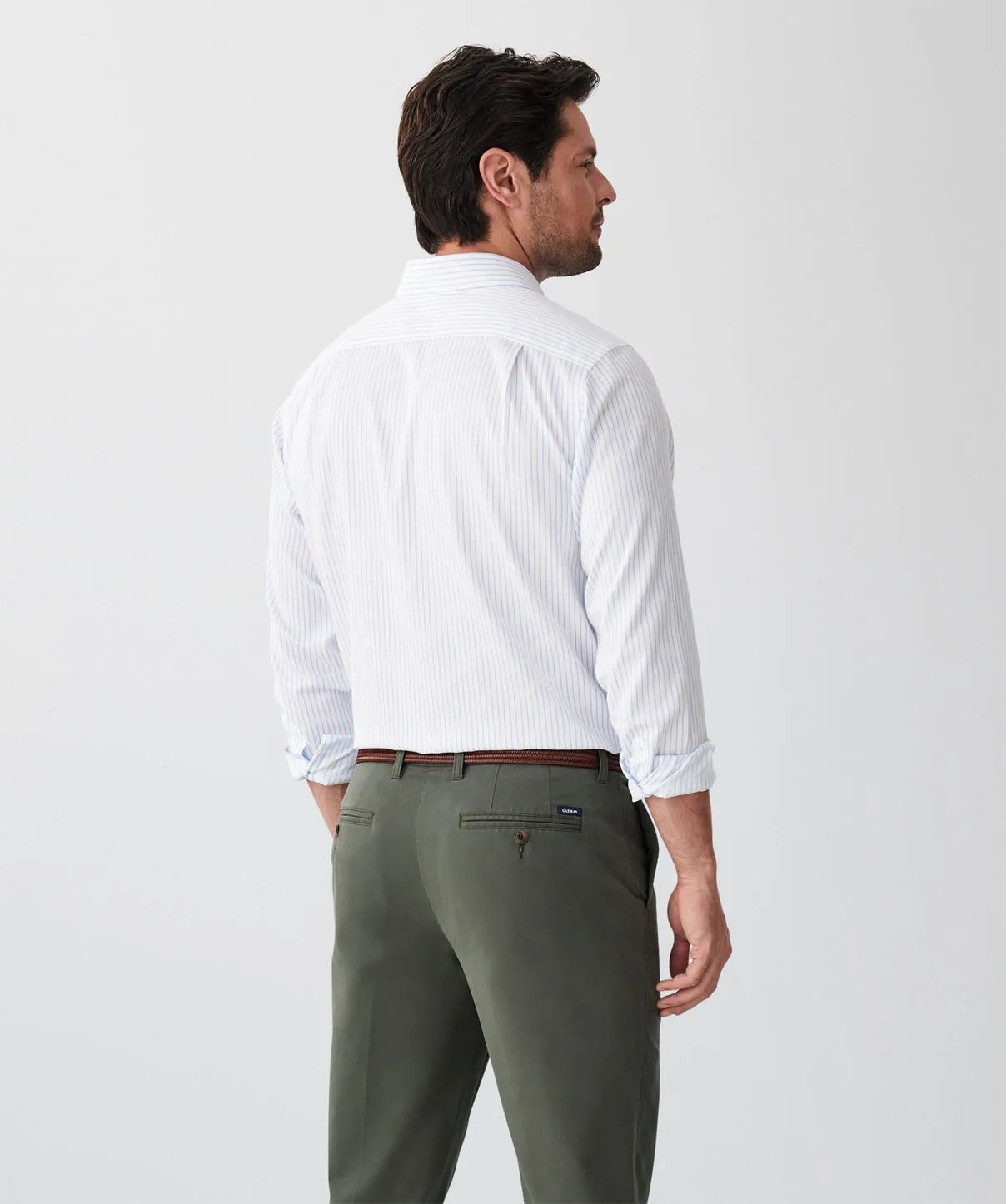 Non-Iron Dobby Stripe Long Sleeve Shirt - Sky Blue sold by GAZMAN product image thumbnail 2