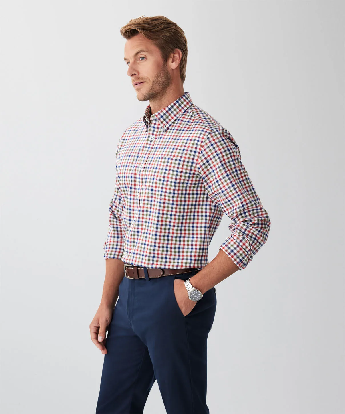 Easy Care Multi Check Long Sleeve Shirt - Multi Check sold by GAZMAN product image thumbnail 5