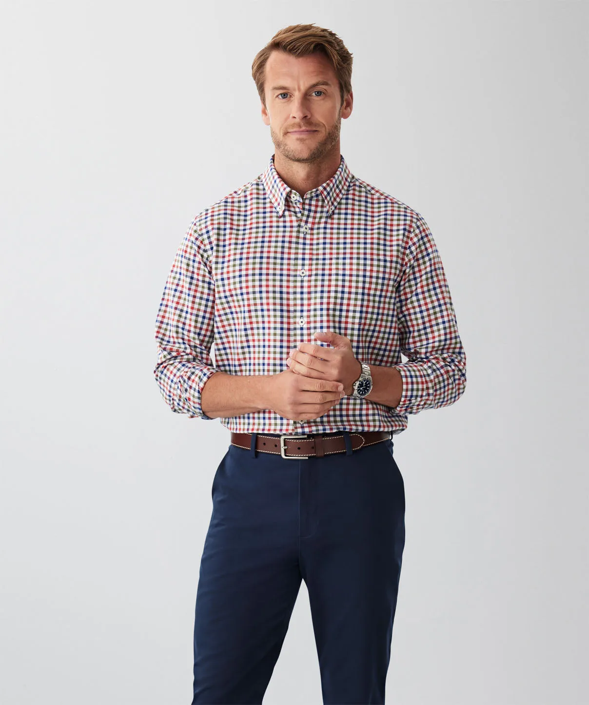 Easy Care Multi Check Long Sleeve Shirt - Multi Check sold by GAZMAN