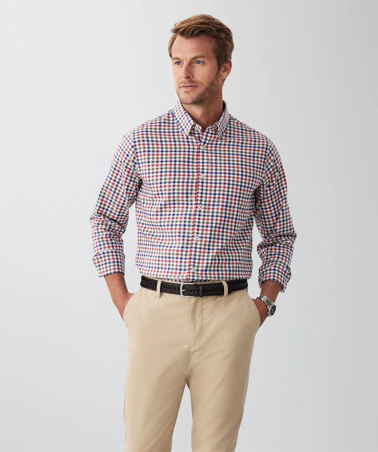 Tailored Easy Care Multi Check Long Sleeve Shirt - Multi Check sold by GAZMAN