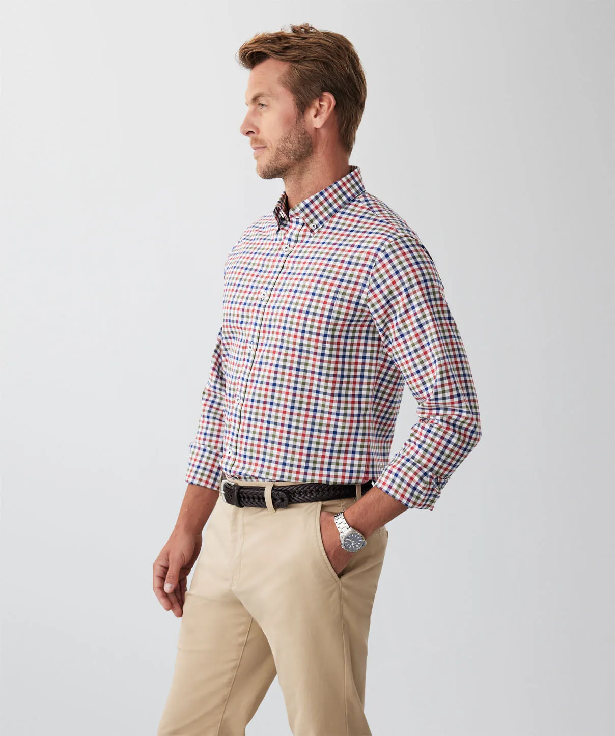 Tailored Easy Care Multi Check Long Sleeve Shirt - Multi Check sold by GAZMAN product image thumbnail 5