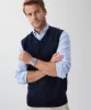 Merino V-Neck Vest - Navy sold by GAZMAN
