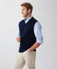 Merino V-Neck Vest - Navy sold by GAZMAN