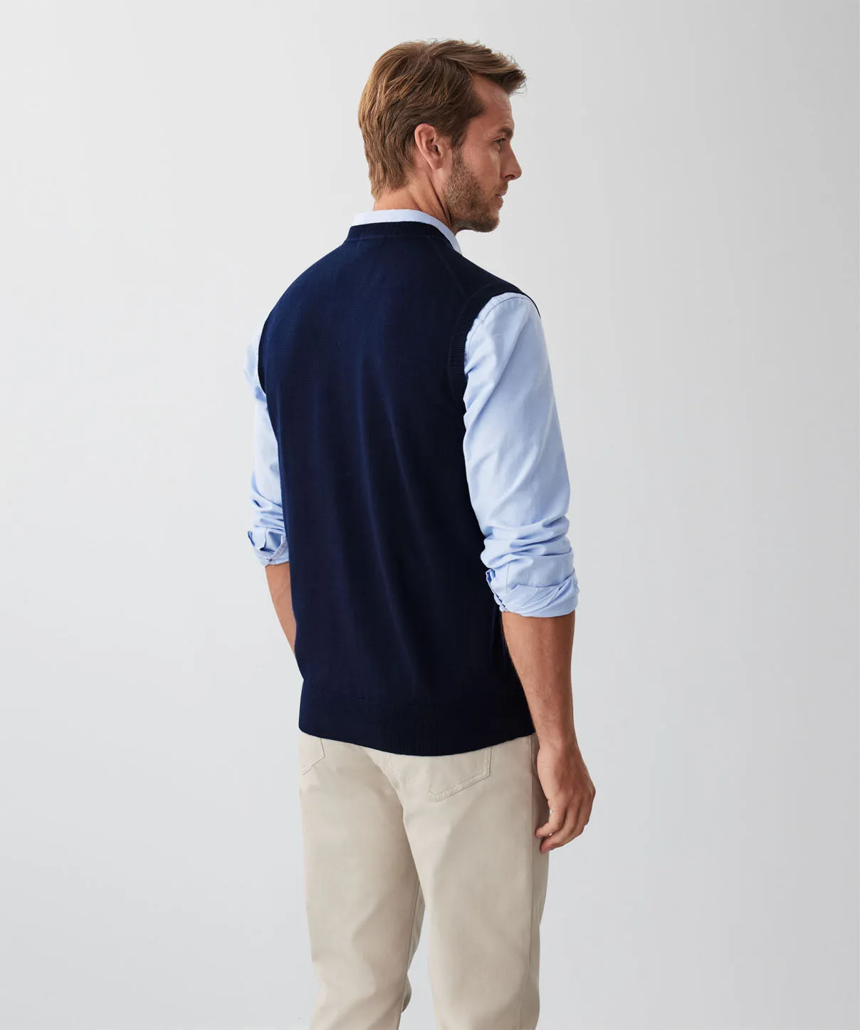 Merino V-Neck Vest - Navy sold by GAZMAN product image thumbnail 2