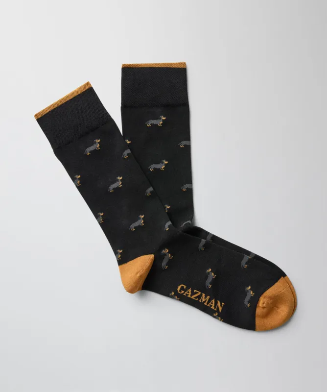 Non Tight Dachshund Sock - Black sold by GAZMAN