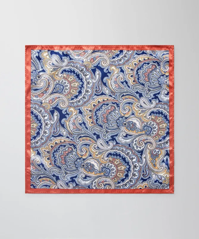 Paisley Pocket Square - Orange sold by GAZMAN