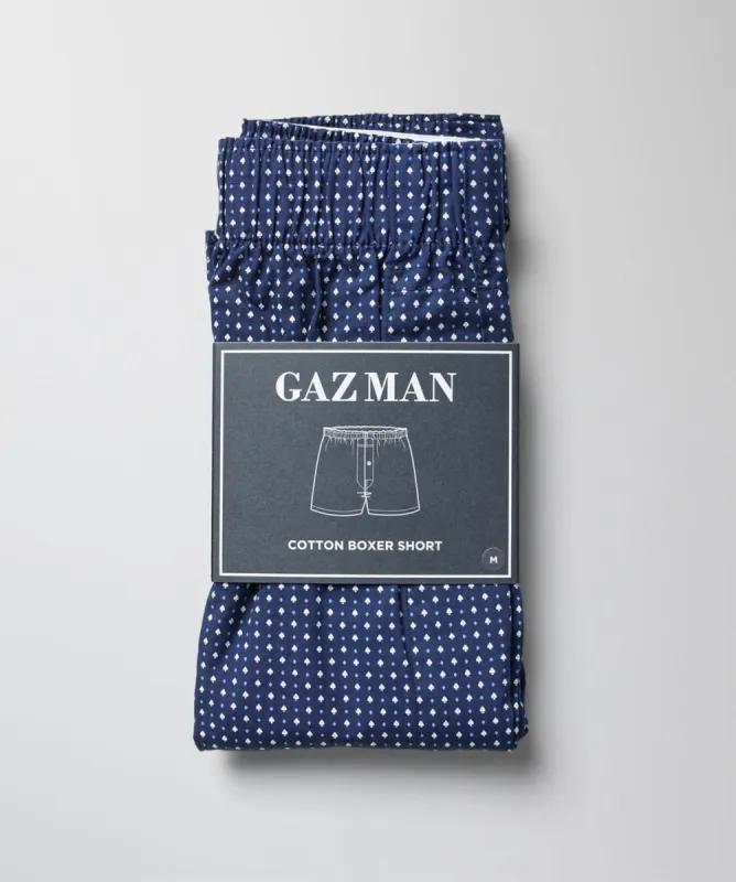 Diamond and Spade Print Boxer Shorts - Navy sold by GAZMAN