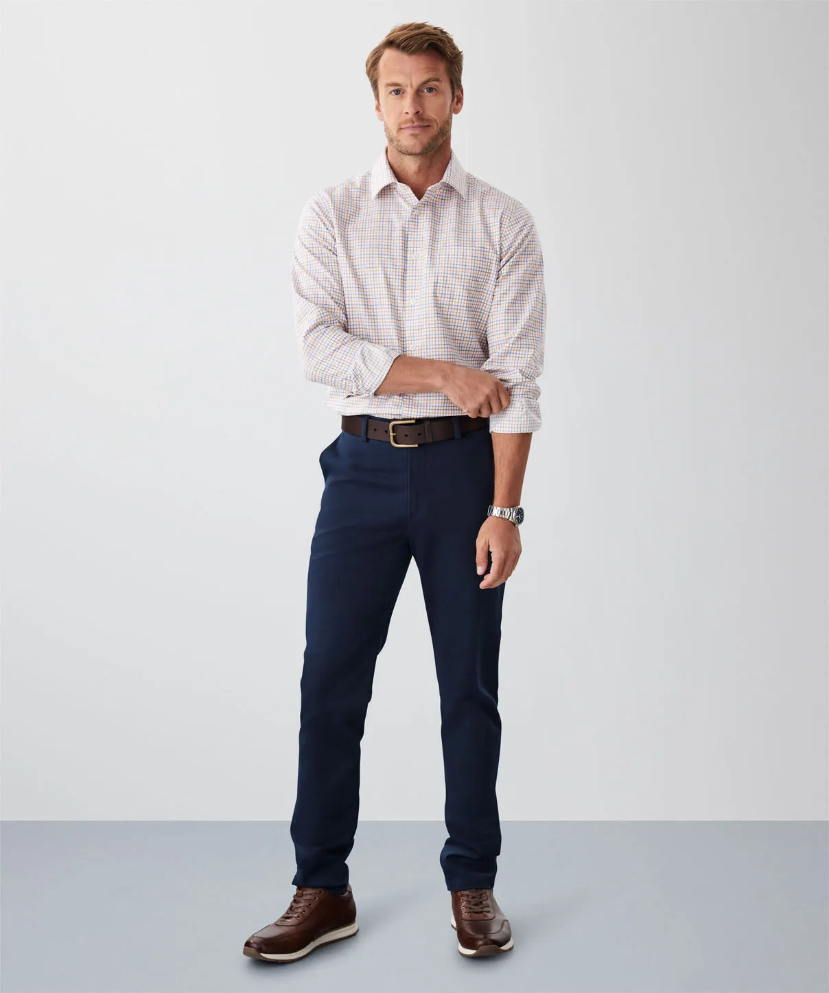 Tailored Non-Iron Multi Check Long Sleeve Shirt - Multi Check sold by GAZMAN product image thumbnail 4