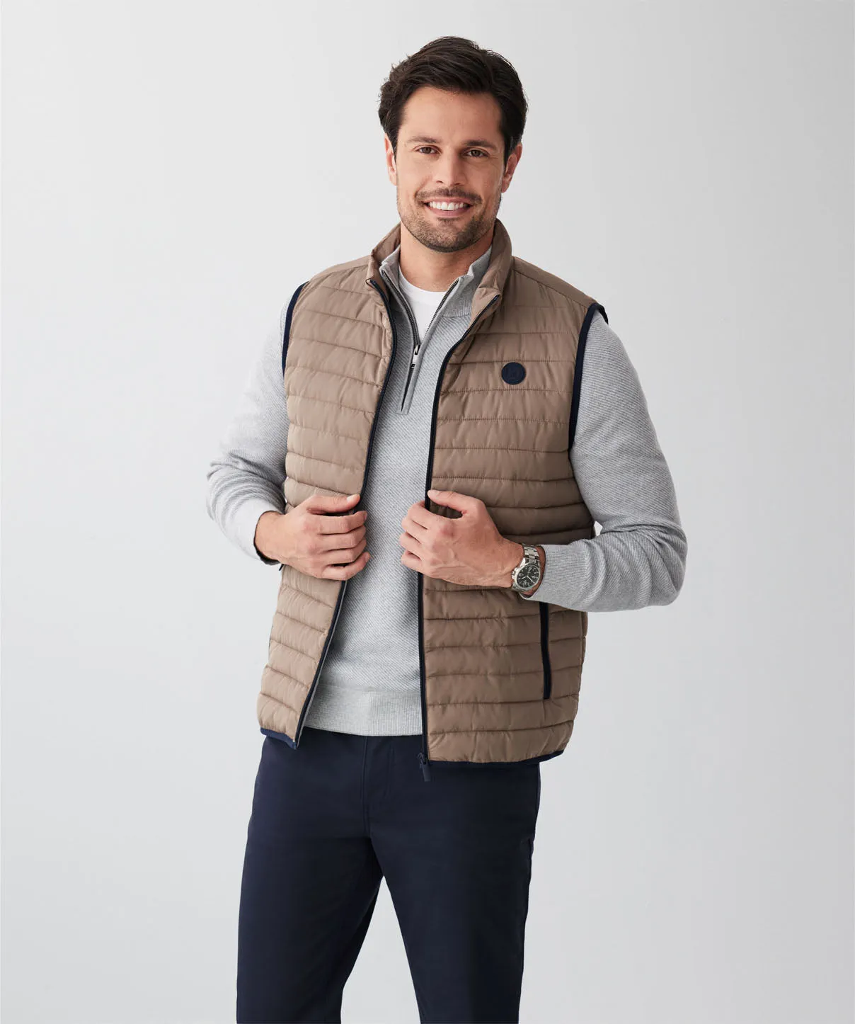 Lightweight Puffer Vest - Taupe sold by GAZMAN