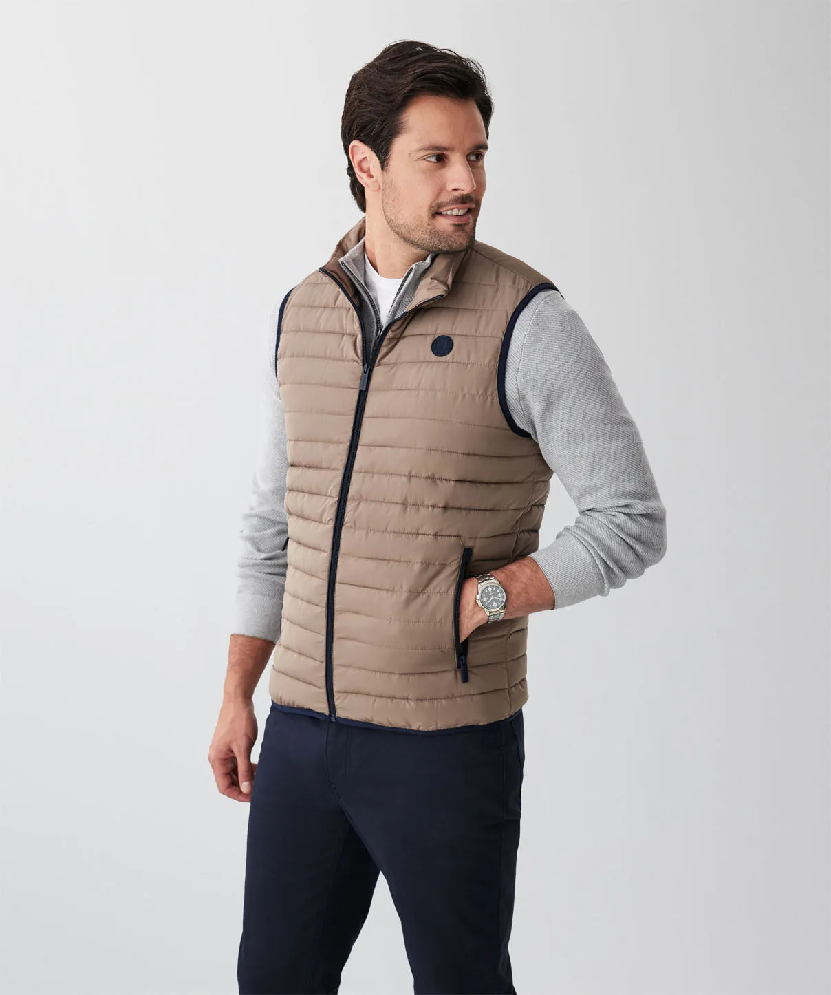 Lightweight Puffer Vest - Taupe sold by GAZMAN product image thumbnail 5