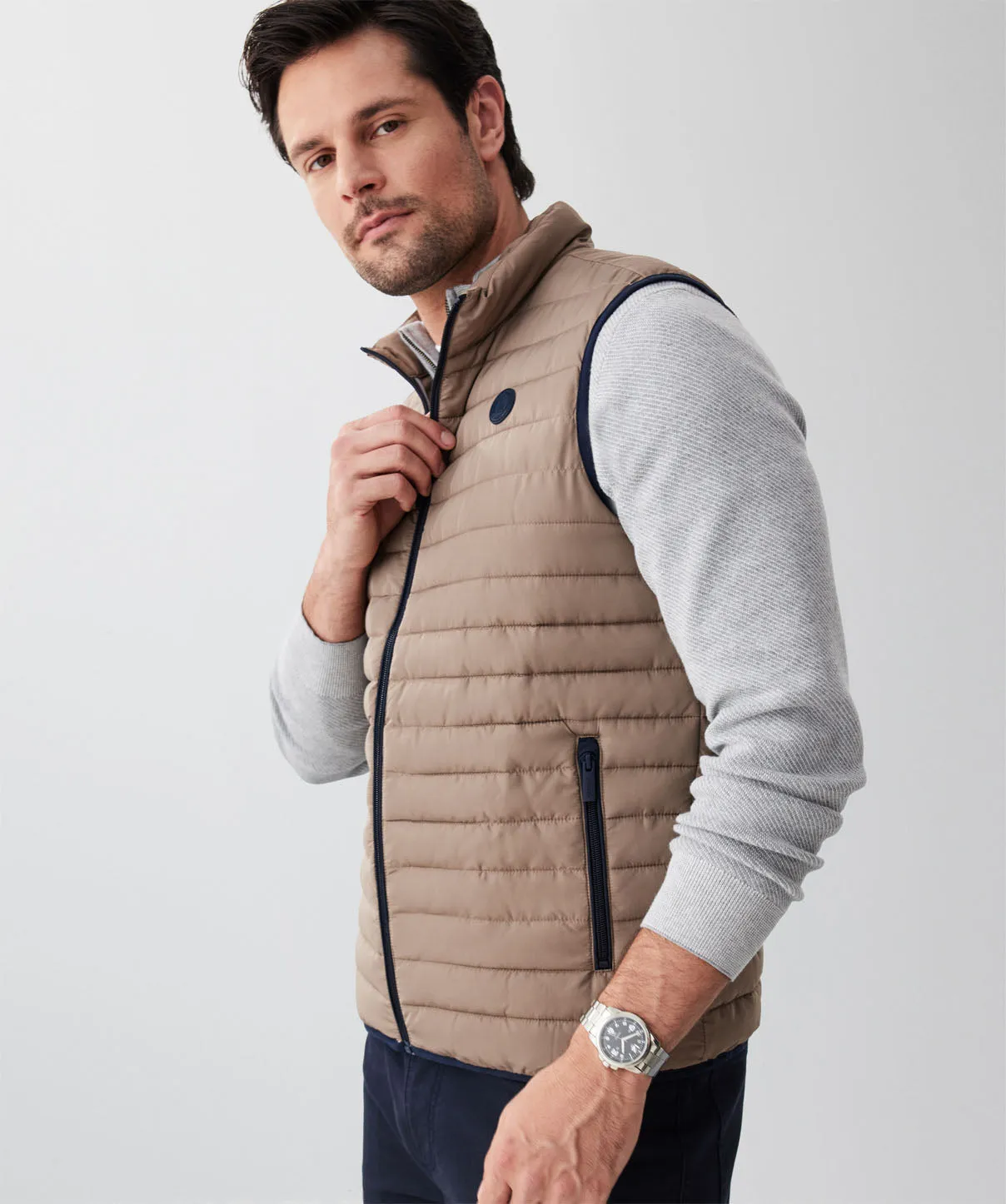 Lightweight Puffer Vest - Taupe sold by GAZMAN product image thumbnail 3
