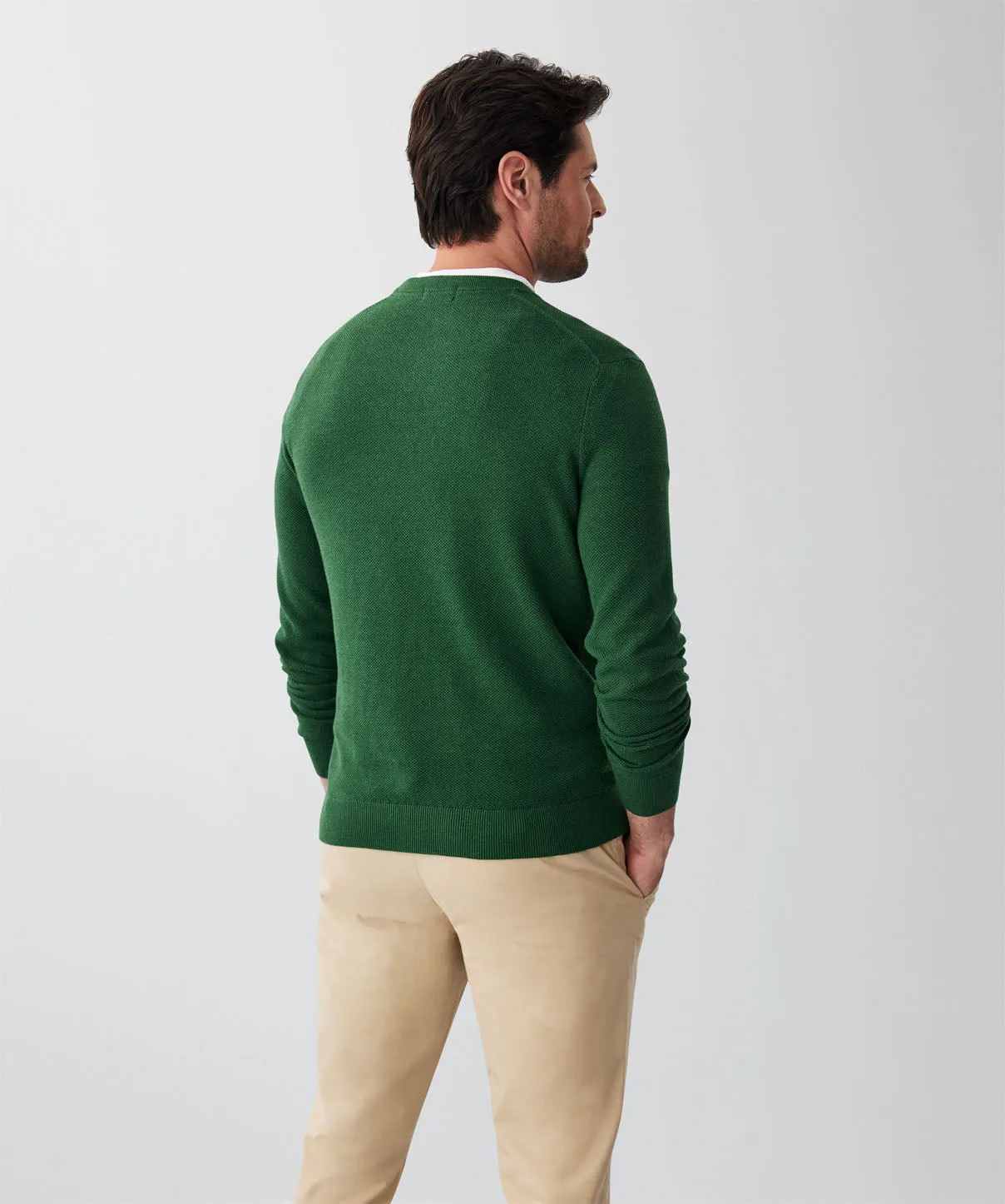 Cotton Textured Crew Knit - Green sold by GAZMAN product image thumbnail 2