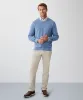 Cotton Textured Crew Knit - Blue sold by GAZMAN