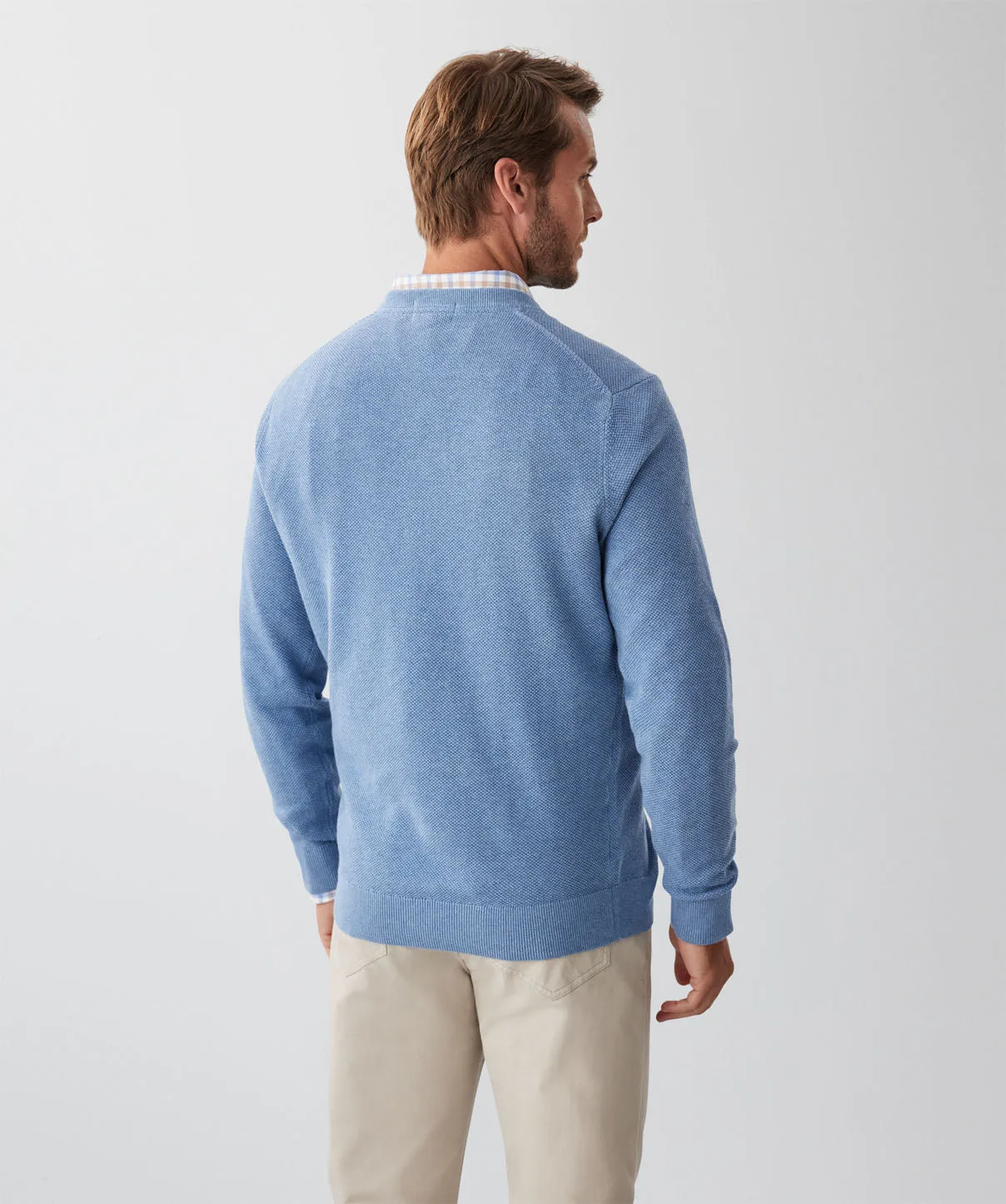 Cotton Textured Crew Knit - Blue sold by GAZMAN product image thumbnail 2