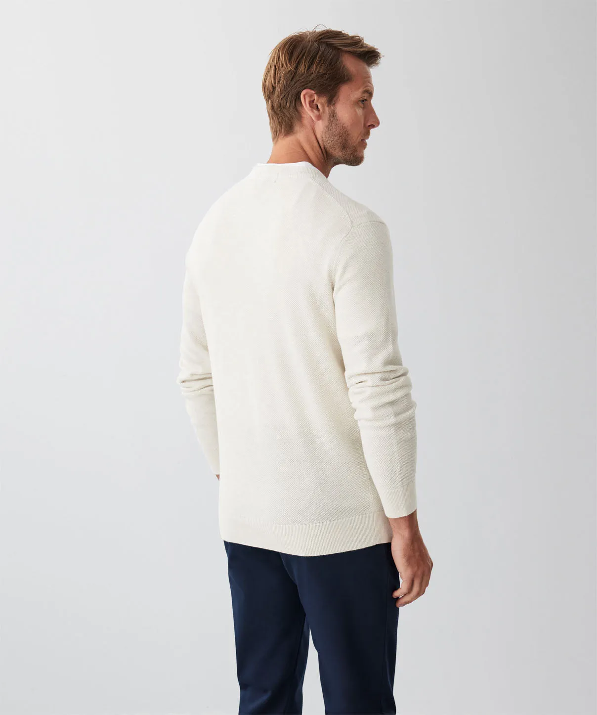 Cotton Textured Crew Knit - Oatmeal sold by GAZMAN product image thumbnail 2