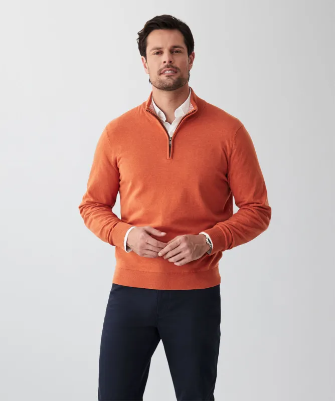 High Flex Half Zip Knit - Terracotta sold by GAZMAN