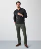 Long Sleeve Textured Knit Polo - Charcoal sold by GAZMAN