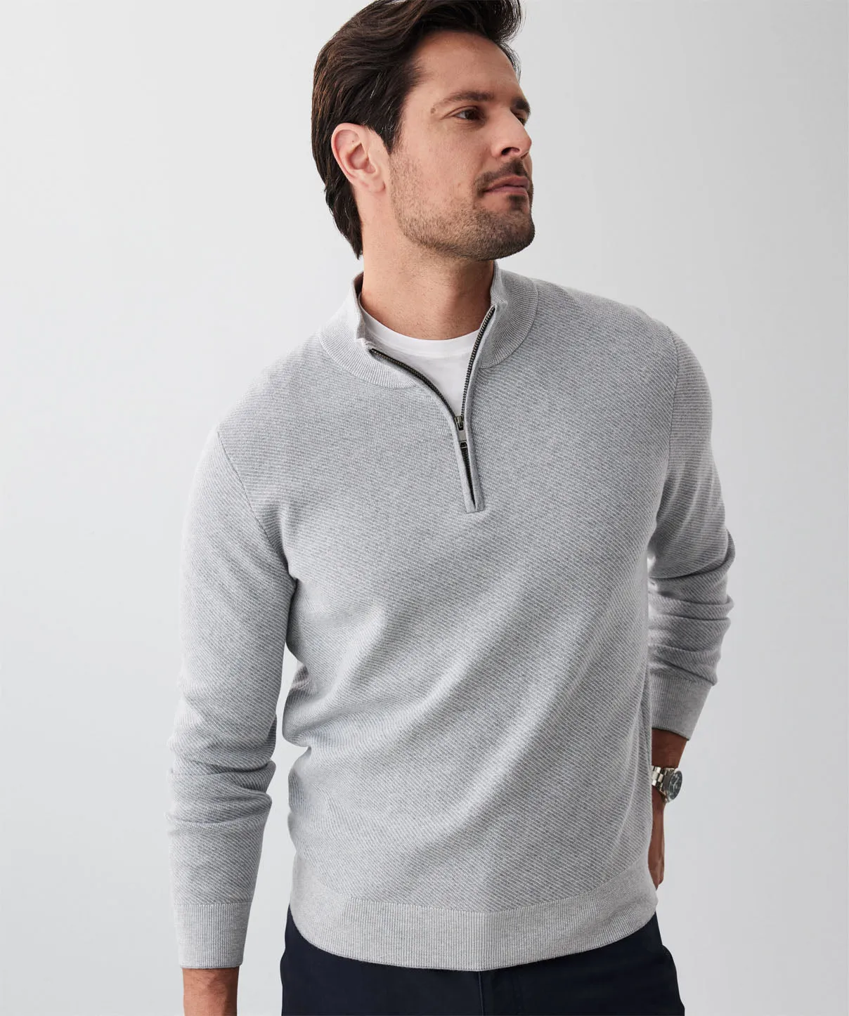 Twill High Flex Half Zip - Grey sold by GAZMAN product image thumbnail 3