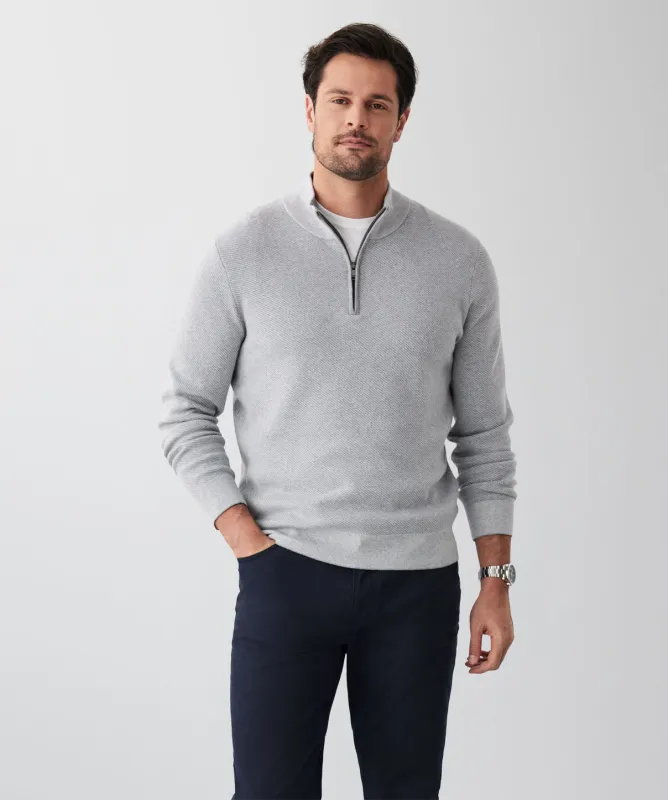 Twill High Flex Half Zip - Grey sold by GAZMAN