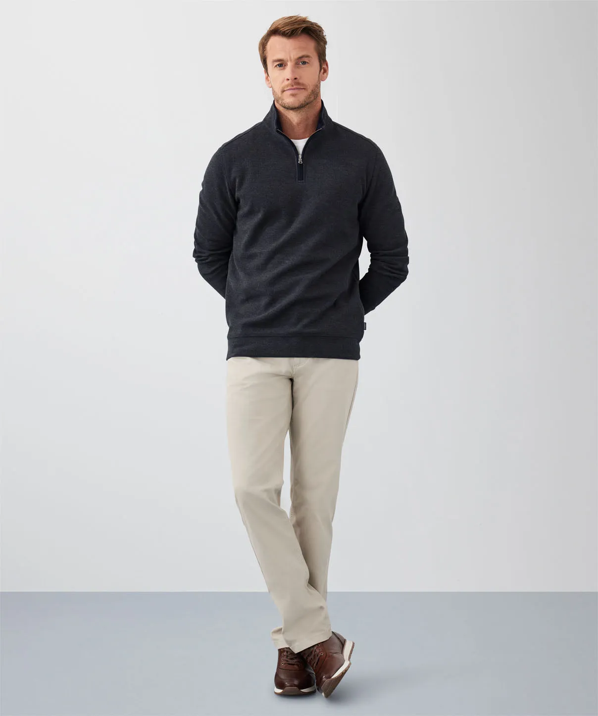 Half Zip French Rib Sweat - Charcoal sold by GAZMAN product image thumbnail 4