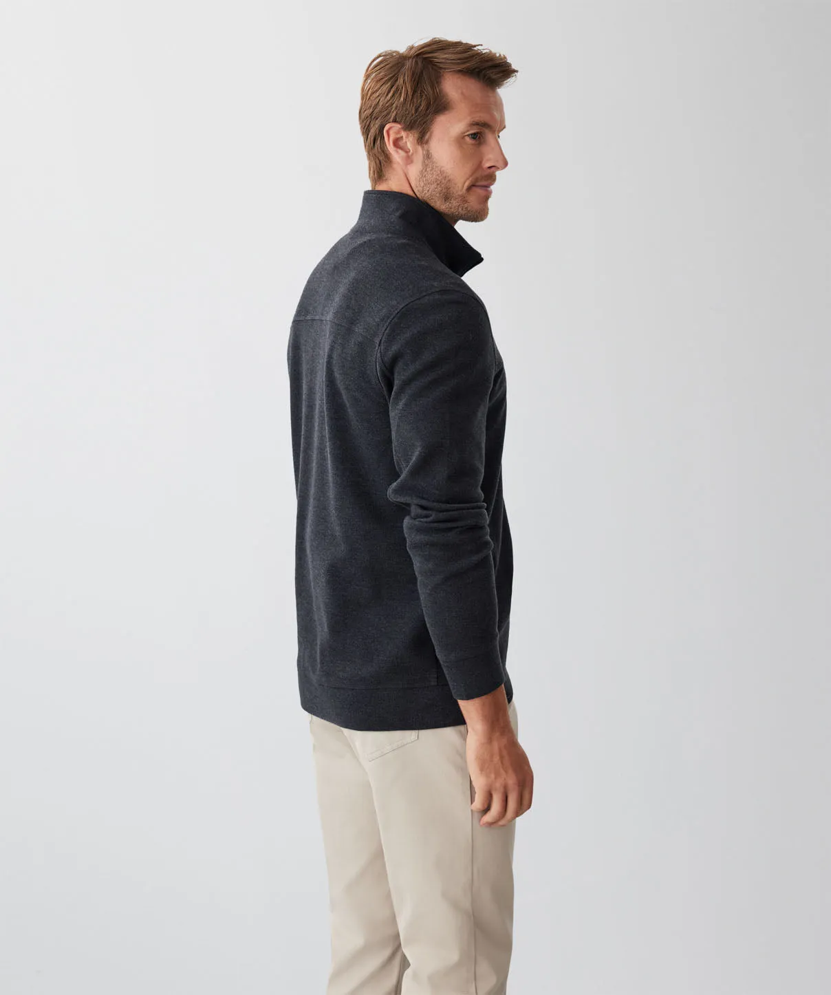 Half Zip French Rib Sweat - Charcoal sold by GAZMAN product image thumbnail 2