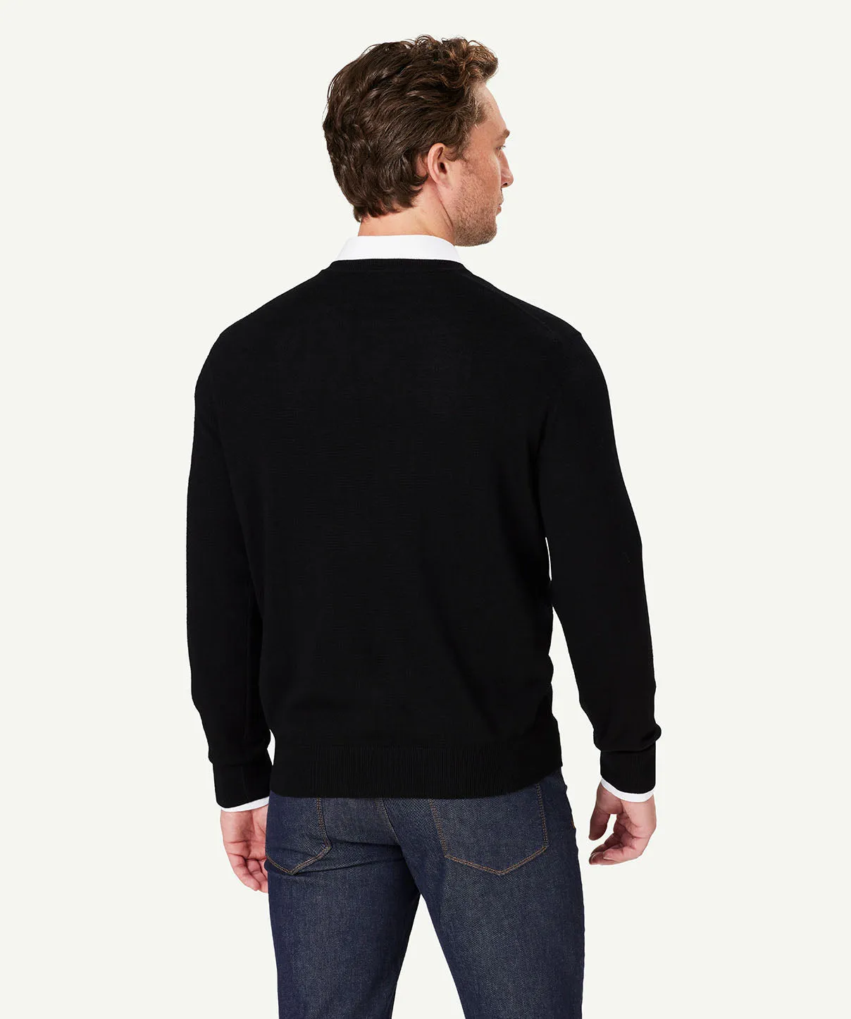 Merino V Neck Knit - Black sold by GAZMAN product image thumbnail 3