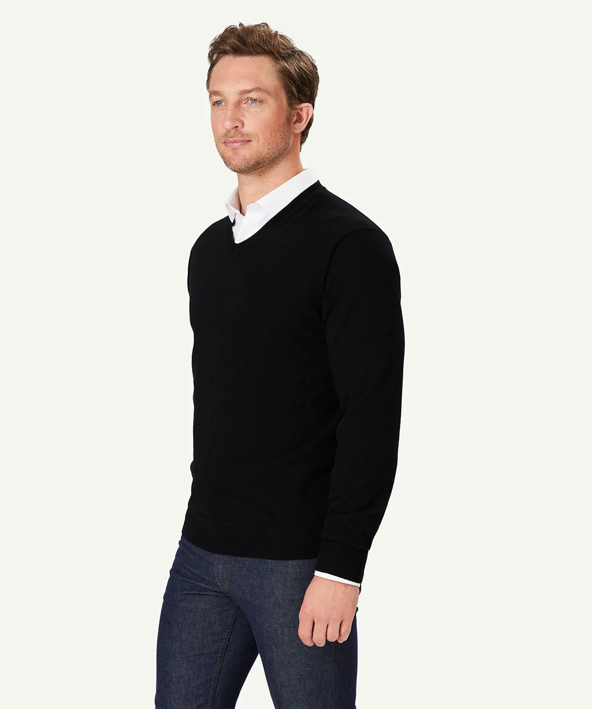 Merino V Neck Knit - Black sold by GAZMAN product image thumbnail 5