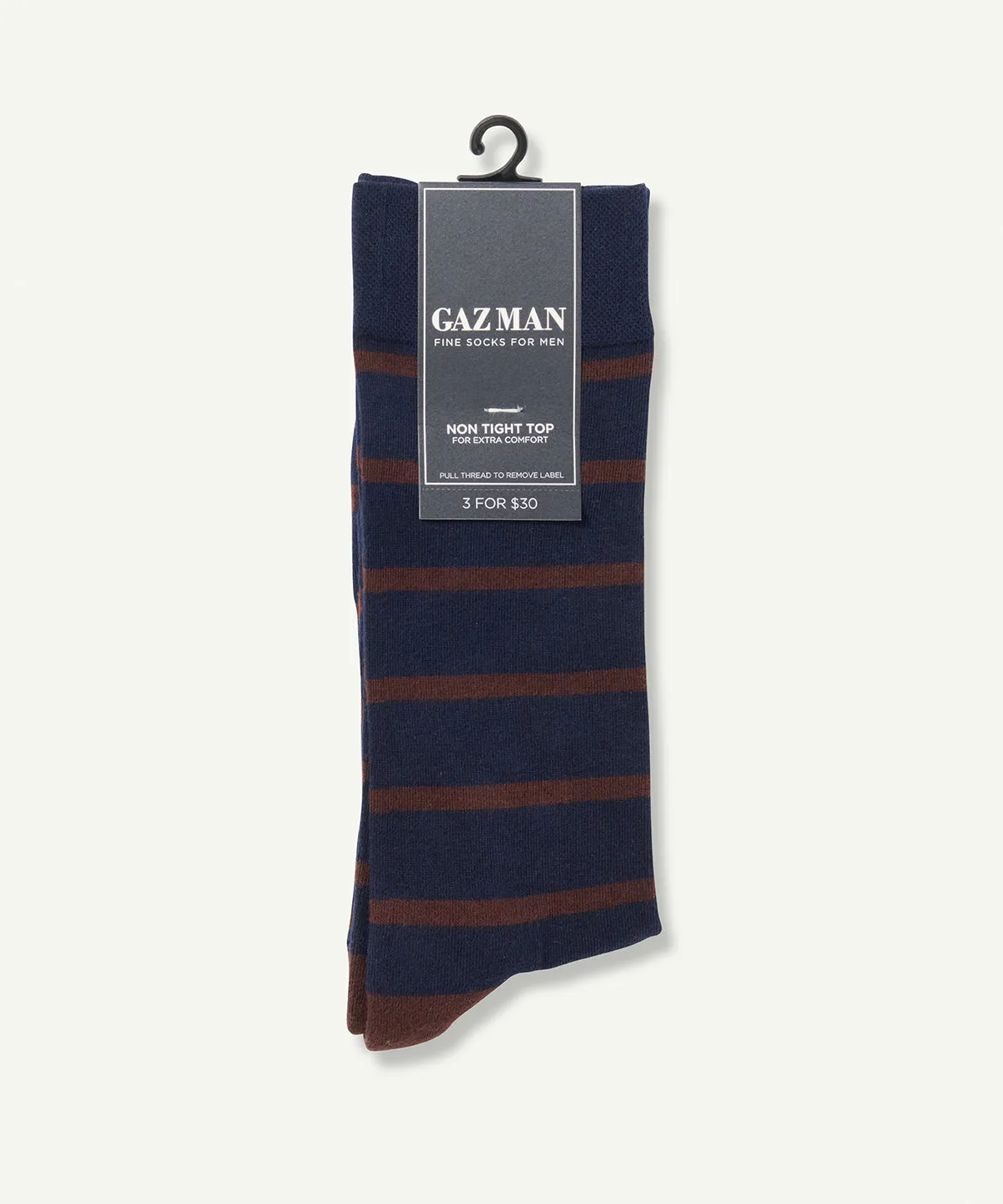 Non Tight Cushion Stripe Sock - Chocolate sold by GAZMAN product image thumbnail 2