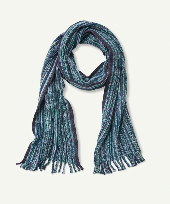 Wool Blend Multi Stripe Scarf - Teal sold by GAZMAN