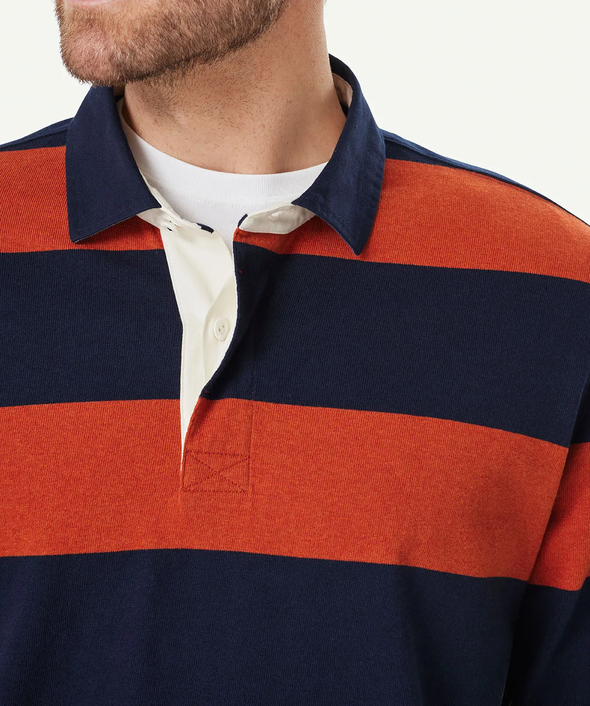 Block Stripe Rugby Jumper - Terracotta sold by GAZMAN product image thumbnail 4