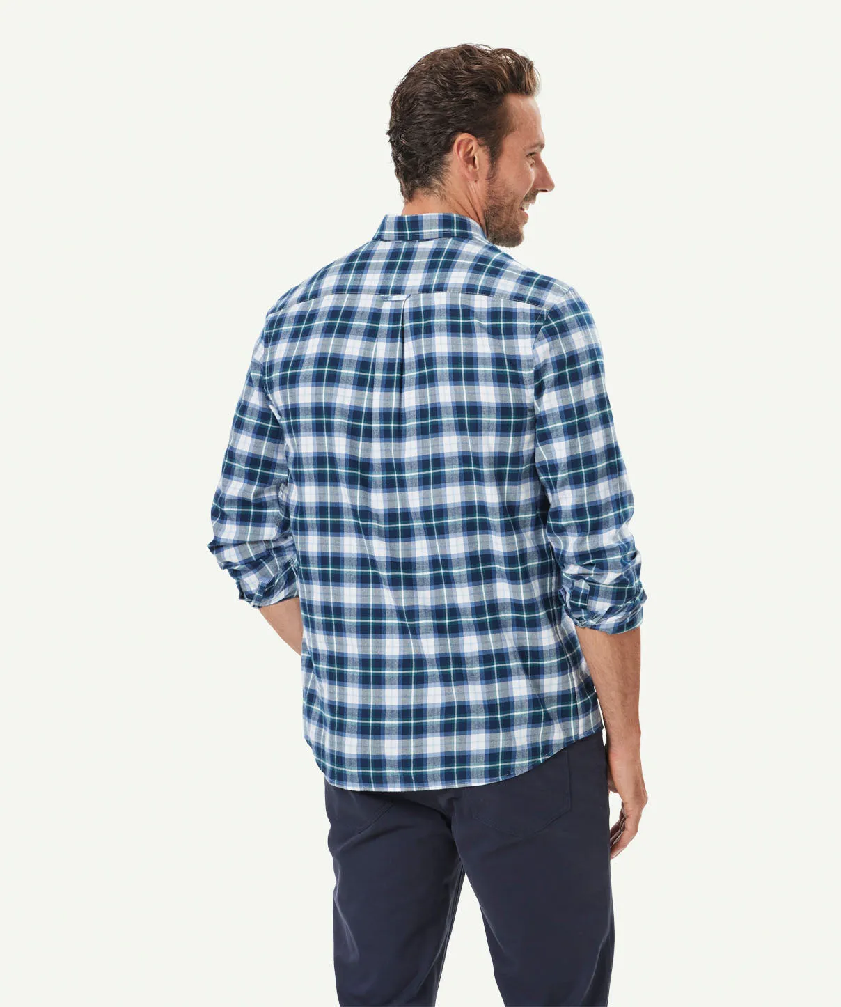Bushed Twill Check Long Sleeve Shirt - Slate sold by GAZMAN product image thumbnail 3