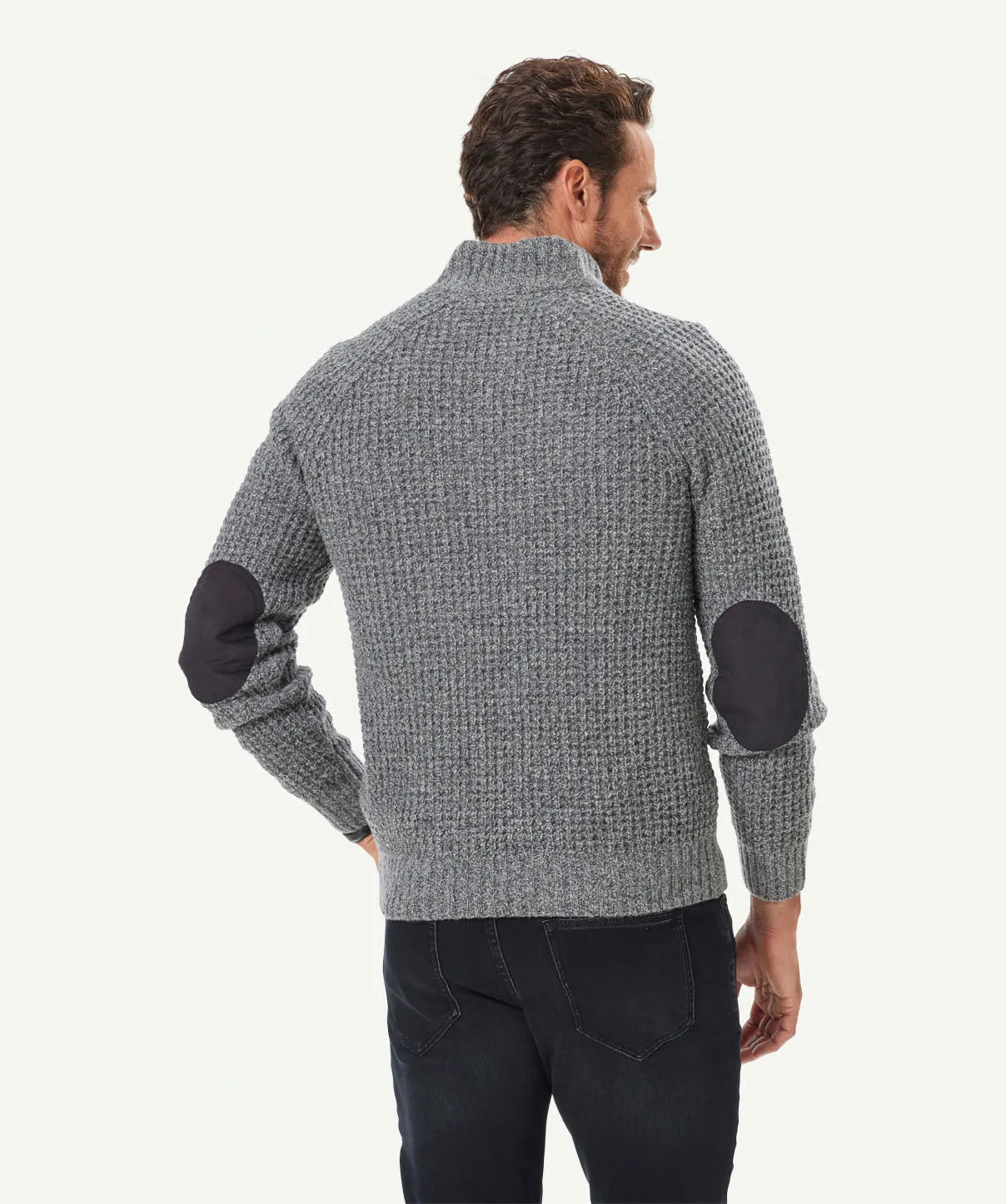 Tuck Wool Blend Half Zip Knit - Charcoal sold by GAZMAN product image thumbnail 3