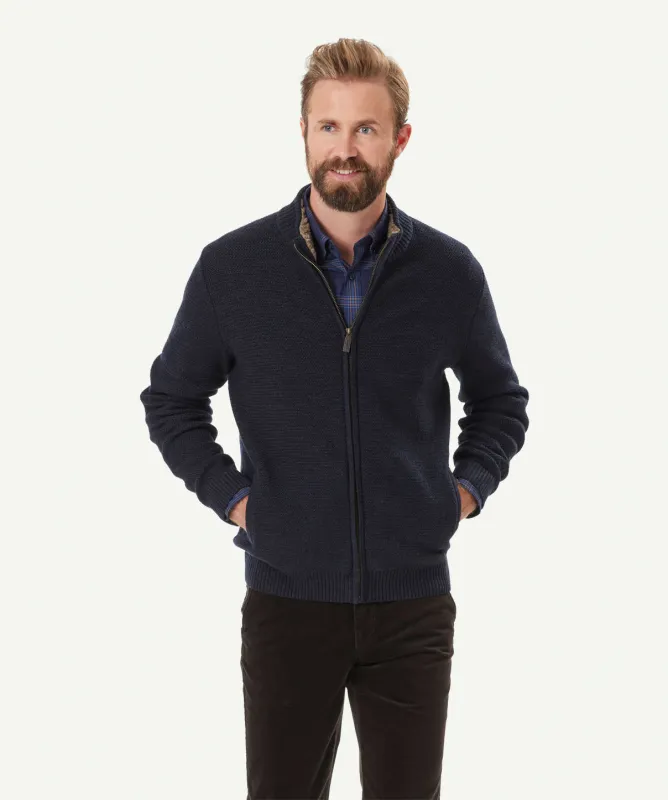 Sherpa Lined Zip Bomber - Navy sold by GAZMAN