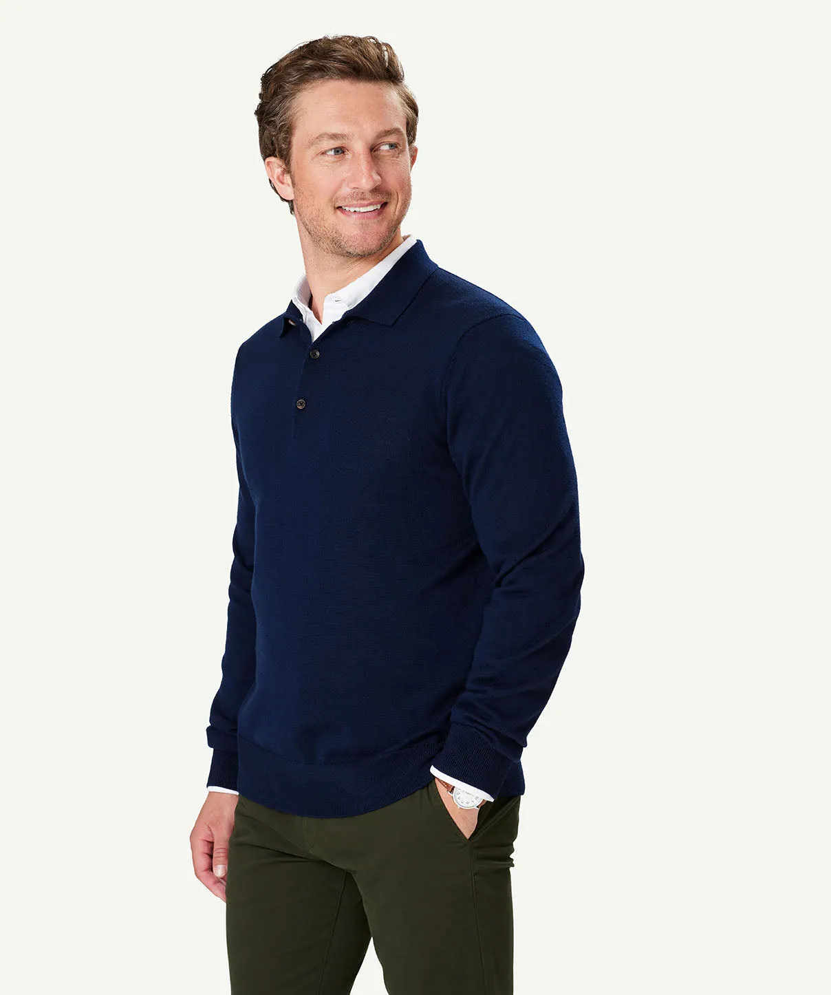 Merino Knit Polo - Navy sold by GAZMAN product image thumbnail 5