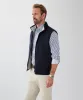 Hampton Mock Suede Vest - Navy sold by GAZMAN