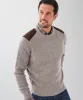 Wool Blend Fishermans Crew Knit - Taupe sold by GAZMAN