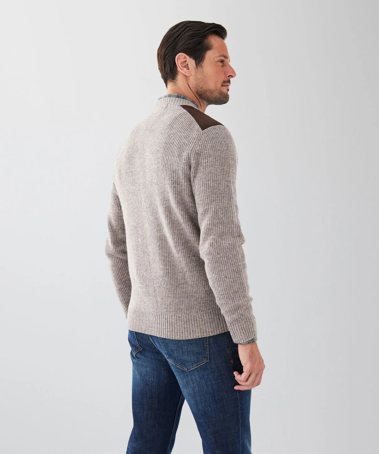 Wool Blend Fishermans Crew Knit - Taupe sold by GAZMAN product image thumbnail 2