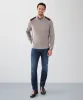 Wool Blend Fishermans Crew Knit - Taupe sold by GAZMAN