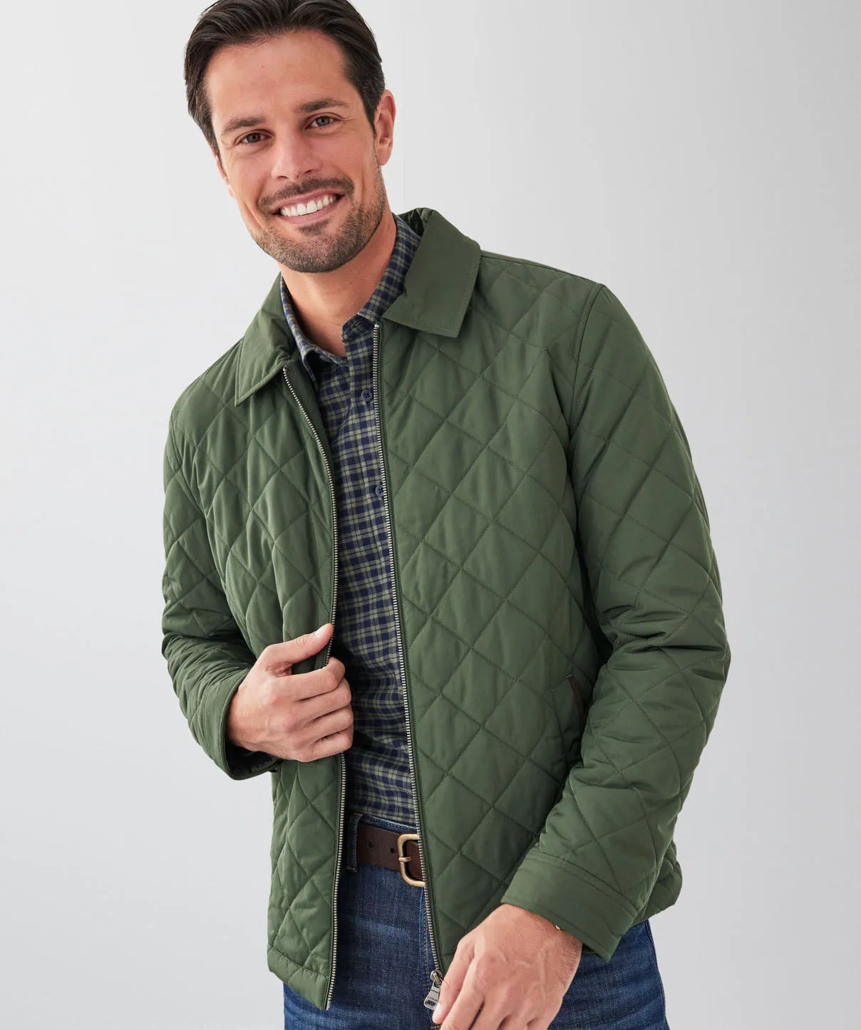 Williams Quilted Zip Jacket - Dark Olive sold by GAZMAN product image thumbnail 3