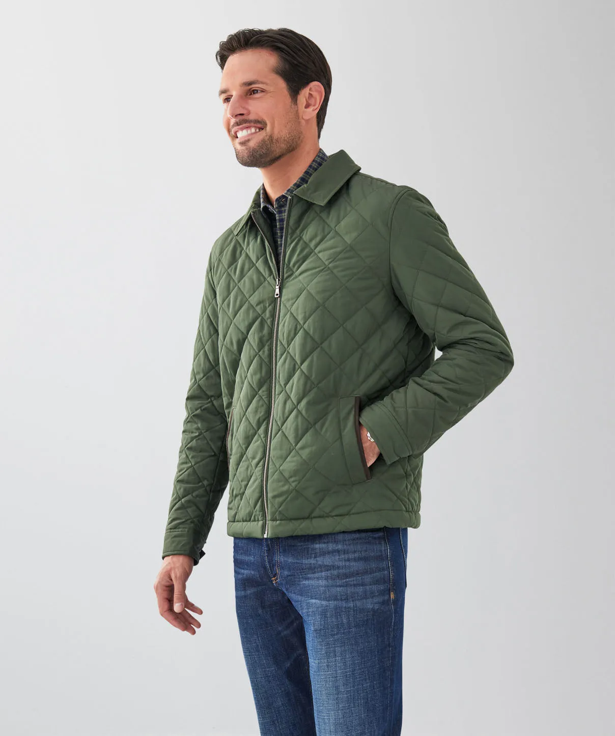 Williams Quilted Zip Jacket - Dark Olive sold by GAZMAN product image thumbnail 5