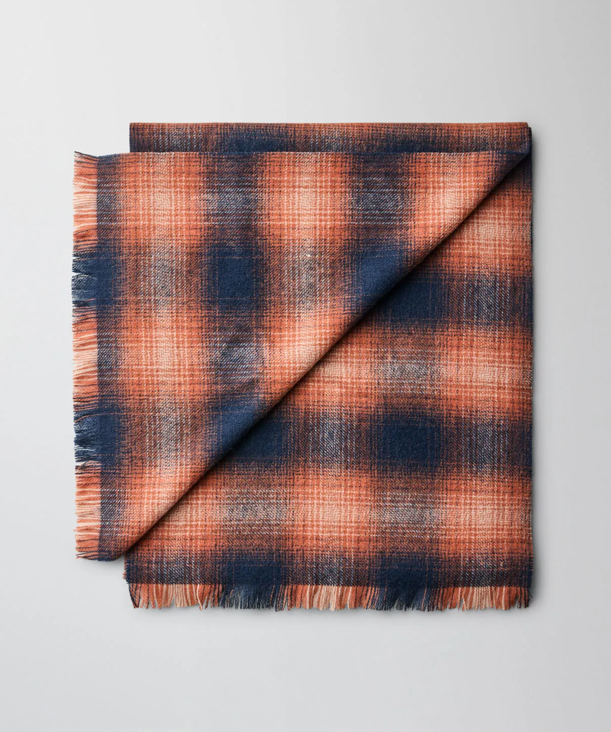 Wool Check Scarf - Navy sold by GAZMAN product image thumbnail 2
